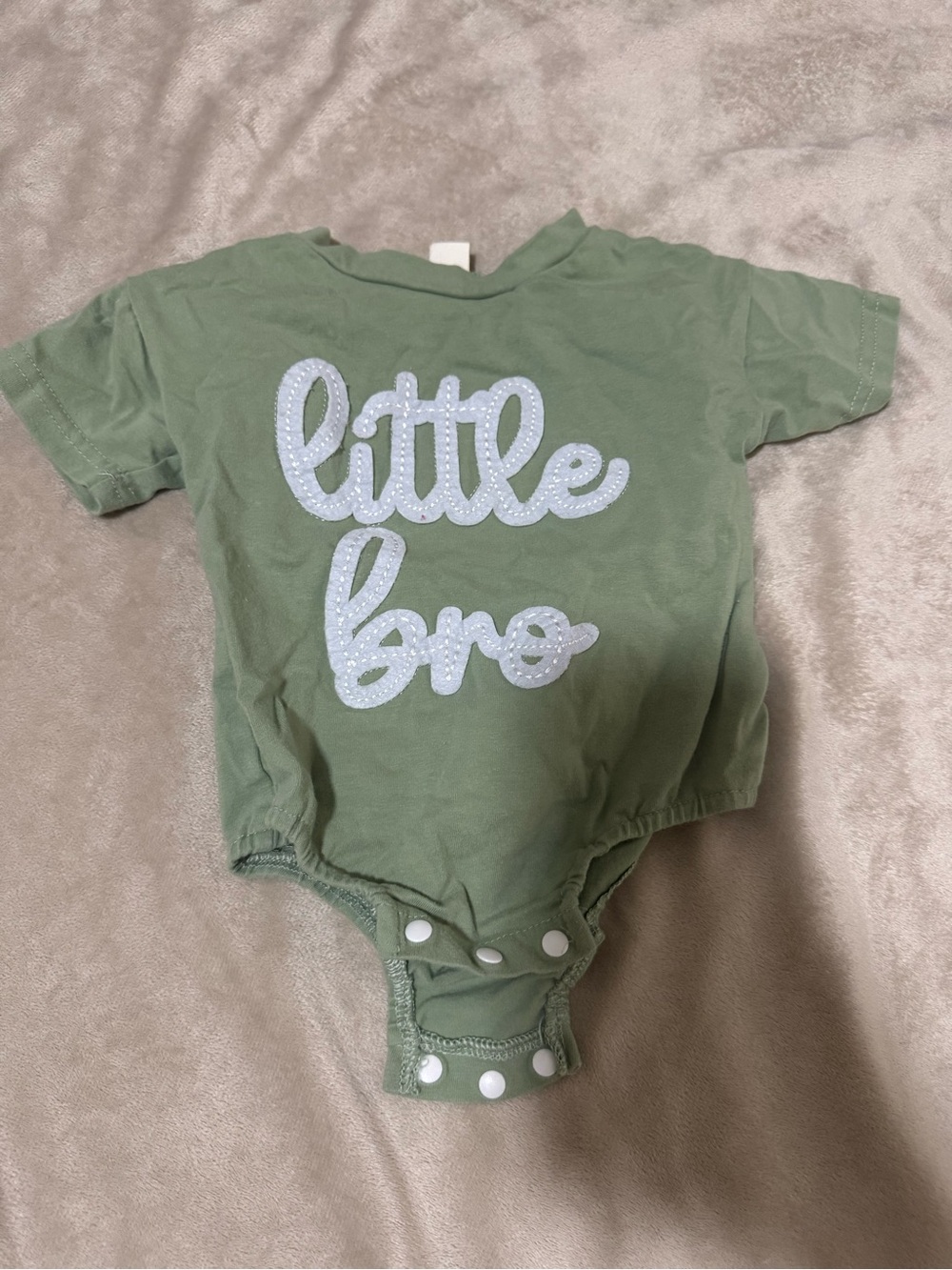 Little Bro Green Baby One-Piece Bodysuit
